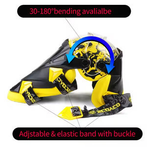 Genouillères de moto Minghui K12, taille unique, en PP, protection professionnelle, épaisses, fermeture à bouton, <span class=keywords><strong>coque</strong></span> rigide, réglables - Product Image 4