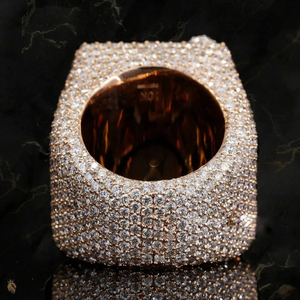 แหวนฮิปฮอปของผู้ชายสไตล์ใหม่925เงินสเตอลิงโมอิสซานไนต์เพชรกลมใส VVS สำหรับงานแต่งงานงานหมั้น - Product Image 3