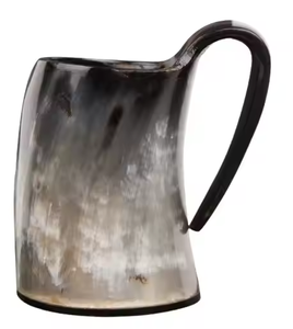 Tasse en corne faite à la main Verres naturels uniques pour les amateurs de bière par l'artisanat du croissant - Product Image 3