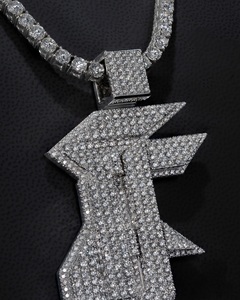 Pendentif diamant Moissanite de luxe en argent 925 avec lettre glacée bijoux de fête Hip Hop Design personnalisables - Product Image 2