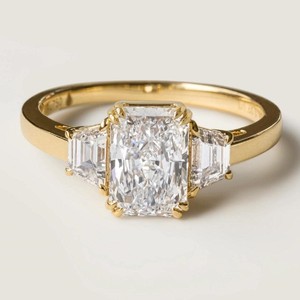 2024 Original Eternity Wedding Ring for Women Radiant Cut Diamond with GRA Certified VVS Moissanite 18K Gold - Product Image 1
