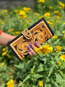 กระเป๋าโท้ทหนังวัวขนสัตว์พิมพ์ลายดอกไม้, ใหม่กระเป๋าถือสไตล์ตะวันตกและกระเป๋าถือคลัทช์เครื่องมือชุดคอมโบที่ไม่ซ้ำใคร - Product Image 4