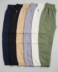 Pantalons cargo pour hommes de haute qualité, pantalons de survêtement baggy personnalisés, coupe droite, cordon de serrage avec poches latérales - Product Image 6