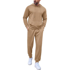 Custom 380GSM French Terry Tracksuit Men <b>Hoodie</b> Jogger Pants Set Olive Green Slim Fit Casual Gym Training Outfit - Product Image 2