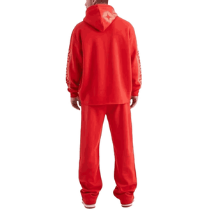 Ensemble de survêtements personnalisés pour hommes, survêtement avec lavage à l'acide, avec strass, pull à capuche et pantalon de survêtement évasé - Product Image 5