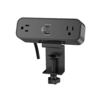 Penjualan Terbaik penjepit dipasang pelindung lonjakan listrik 2 Outlet dengan USBC PD65W furnitur kantor Strip daya