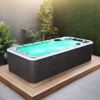 Swim Spa Whirlpool Bain à remous Acrylique Autoportant Conteneur Piscines Spa Piscine Extérieure Enfants et Adultes Piscine Sans Fin