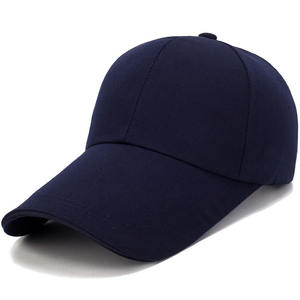 Chapeaux de baseball unisexes personnalisés, polyester/coton bleu marine à 6 panneaux avec tissu durable de style de rue sportif à long bord à vendre - Product Image 1