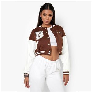 Surdimensionné Femmes Varsity Veste Mode Baseball Bomber Letterman Survêtement Confortable Streetwear À La Mode Veste - Product Image 4