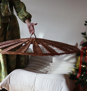 Pantalla de Lámpara de Mimbre de Ratán Hecha a Mano Rústica, Lámpara Colgante de Bambú para el Hogar Moderno y la Hostelería - Product Image 3