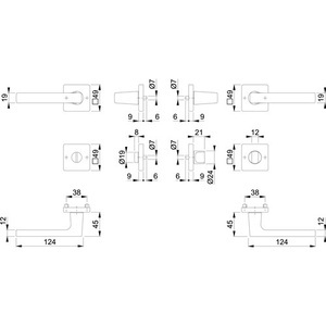 Juego de Rosetas de Latón para Puertas Interiores F96-1-R Cuadradas SK/OL DIN Izquierda/Derecha HOPPE - Product Image 3