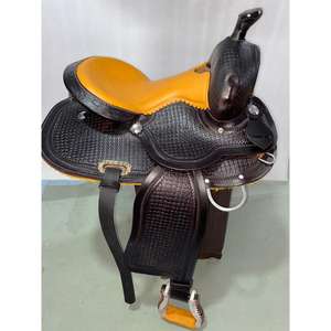 Selle anglaise de qualité supérieure en cuir de buffle d'eau véritable de l'Uttar Pradesh, ensemble de selle de course durable en bois, quincaillerie SUS304, cheval - Product Image 5