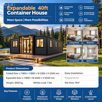 Villa modulaire préfabriquée de luxe en conteneur extensible de 40 pieds avec salle de bain pour le glamping