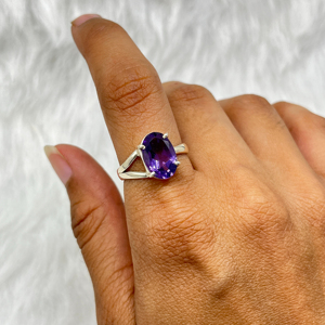 Natural Amethyst Silver <b>Ring</b> Amethyst Gemstone Silver <b>Statement</b> <b>Ring</b> Handmade Silver <b>Ring</b> for Women's - Product Image 1