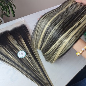 มัดผมเรมี่สำหรับต่อผมมนุษย์ผมแท้100กรัมทำจากผมคนแท้สีบลอนด์สำหรับผิว100% - Product Image 4