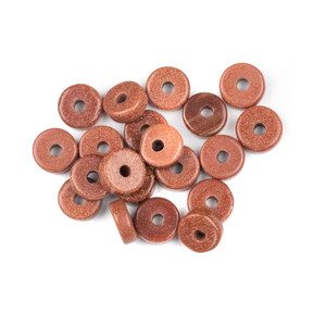Cuentas sueltas Heishi de piedra dorada roja Natural de piedras preciosas lisas en forma de rueda redonda plana de alta calidad para mayorista de fabricación de joyas - Product Image 1