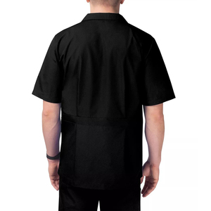 Conception populaire hommes Stretch gommage vestes vêtements de travail infirmière hôpital uniforme hommes demi manche avec poche Scrubs veste Zip avant - Product Image 6