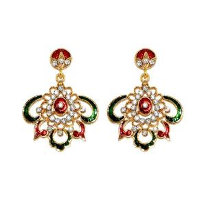 Kriaa meenakari ต่างหูชุบทองสไตล์ออสเตรียเครื่องประดับที่ดี - Product Image 1