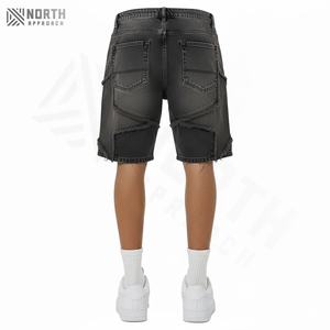 กางเกงขาสั้นผ้ายีนส์สำหรับผู้ชายกางเกงขาสั้นผ้ายีนส์แบบขาดเชือกผูกเอวสไตล์สตรีทสำหรับงานตามสั่ง - Product Image 2