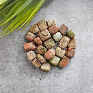 หินอัญมณี unakite ขัดเงาด้วยมือ-สมดุลทางอารมณ์และจักระหัวใจคริสตัลแบบไม่สั่นไหวมีพลังงานบวกและการต่อลงดิน - Product Image 3