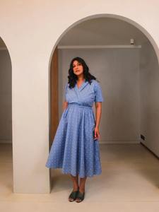 Robe courte en coton indien fait à la main pour les femmes personnalisé mariée mariage élégant fête d'anniversaire été tenue de bureau - Product Image 4