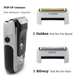 Afeitadora Eléctrica Plateada para Hombre, Máquina de Afeitar Inalámbrica USB con Recortador Desplegable para Cara, Cabeza Calva y Barba - Product Image 5