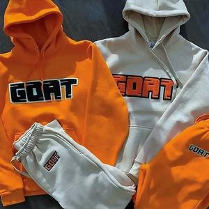 ชุดวอร์มผ้าฝ้ายพิมพ์ลายเฟรนซ์เทอร์รี่ชุดวอร์มและมีฮู้ดชุดสตรีทแวร์ซักกรดชุดออกกำลังกาย - Product Image 1