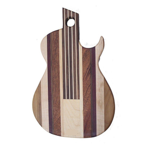 Planche à découper en bois planche à découper fantaisie café accessoires de salle à manger forme de guitare élégante planche à fromage en gros en acier inoxydable - Product Image 1