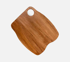 Tabla de Cortar de Madera Natural Grande con Asa Redonda, Diseño Orgánico, Bandeja para Servir Queso, Pan y Carne - Product Image 3