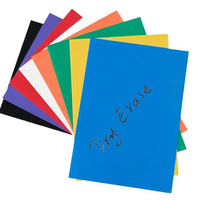 Feuille magnétique effaçable à sec adhésive murale 8,5 x 11 po ou 9 x 12 po, couleur personnalisée, avec fonction d'écriture et d'effacement