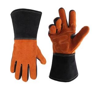 Welding <b>Gloves</b> Leather Safe and Puncture-Proof Fire Resistant and High Temperature Resistant <b>Oven</b> <b>Glove</b> - Product Image 1