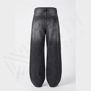 Jeans droits amples et délavés pour hommes, tendance, style streetwear, pantalon baggy hip-hop, style 2025, pantalon durable, personnalisable - Product Image 2