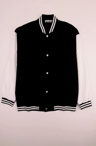 Nueva llegada bordada 2025 Impresión en stock de alta calidad Negro Hombres Liso en blanco Varsity Letterman Chaquetas Chaqueta de béisbol para hombres - Product Image 6