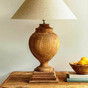 Lampe de table à socle en bois douille d'ampoule PRODUIT DE VENTE CHAUDE Lampe de table en bois ARTISANAT - Product Image 5