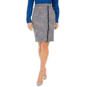 Falda Lápiz de Tweed Cómoda para Mujer Calvin Klein en Azul, Talla 14 - Product Image 1
