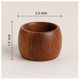 Anneau de serviette rond en bois, style nordique, accessoire de table durable, largeur 4,5 cm, décoration de mariage - Product Image 3