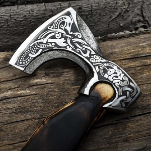 Precio bajo, calidad superior, personalizado, hecho a mano, Damasco Tomahawk, hacha para exteriores, hacha y hacha de acero de Damasco - Product Image 2