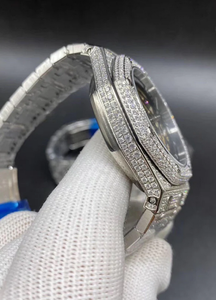 Esqueleto Dial Iced Out Moissanite Diamond Relojes Luxury LAB Diamond Watch para hombres - Product Image 4