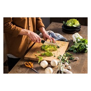 Cuchillo de Cocina Santoku de Acero Inoxidable Negro y Cromado de 16 cm con Hoja Afilada 1051761 - Product Image 3