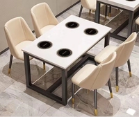 Table pour marmites de restaurant Table en marbre pour petites marmites à induction Table pour marmites chaudes Table Shabu Shabu