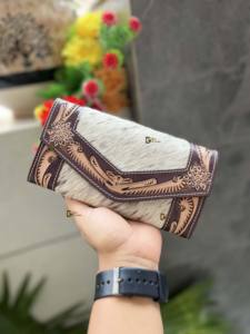 Bolso de mano de piel de vaca elegante tallado a mano cuero impermeable noche uso diario moda multiusos para mujeres - Product Image 4