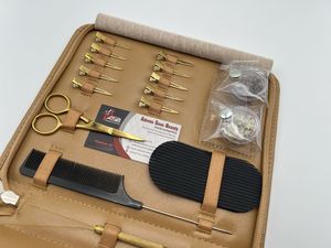 Kit d'outils pour extensions de cheveux en acier inoxydable plaqué or, écologique, couleur personnalisée, logo personnalisé, pinces à kératine, clips de protection - Product Image 4