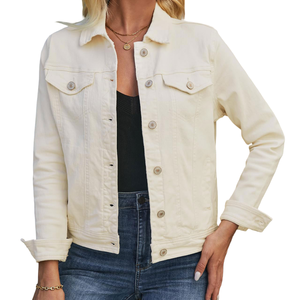 Veste en jean pour femmes, respirante, manches longues, coupe-vent, style urbain, 2026, veste en jean pour femmes, logo personnalisé avec taille, veste en jean - Product Image 5