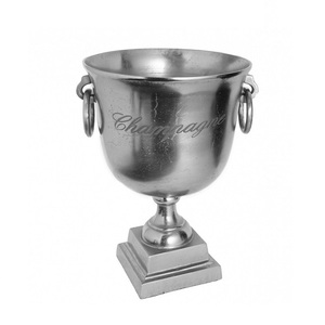 Cubo de aluminio para vino y champán, decoración de mesa, enfriador de vino de aluminio de Metal de lujo, cubo de hielo con asa - Product Image 1
