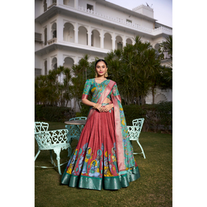 ชุด lehenga choli ลายแบบดั้งเดิมของ Navratri ชุด Garba แบบกำหนดเองสำหรับผู้หญิงสำหรับงานปาร์ตี้และงานแต่งงาน - Product Image 1
