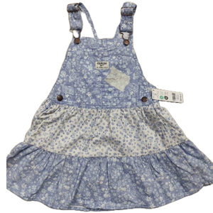 Robe pour filles à imprimé floral avec sérigraphie fantaisie de couleur unie robe d'été à manches courtes pour enfants ornée d'appliques. - Product Image 1