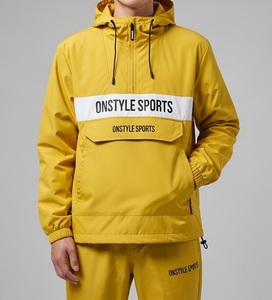 Conjuntos de chándal personalizados OEM para hombre, chaqueta cortavientos de nailon 100%, conjuntos de dos piezas, chaqueta impermeable cortavientos con logotipo personalizado - Product Image 3