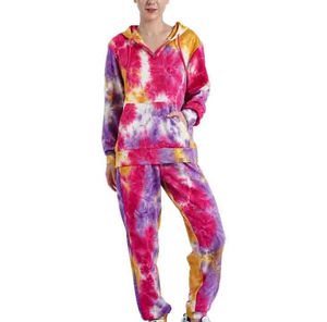 Chándal de tinte de corbata para mujer de alta calidad, material suave antiarrugas transpirable, peso ligero y cómodo para el invierno, estilo OEM - Product Image 2