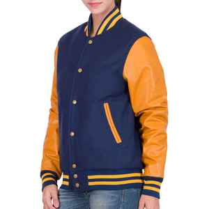Veste de baseball varsity en gros |   Manches en cuir pour corps en laine |   Fournisseur de broderie personnalisée avec nom et numéro - Product Image 6