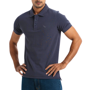 Coupe classique coton cendré à manches courtes pour polo tissu tricoté doux et respirant confort toute la journée motif solide - Product Image 2